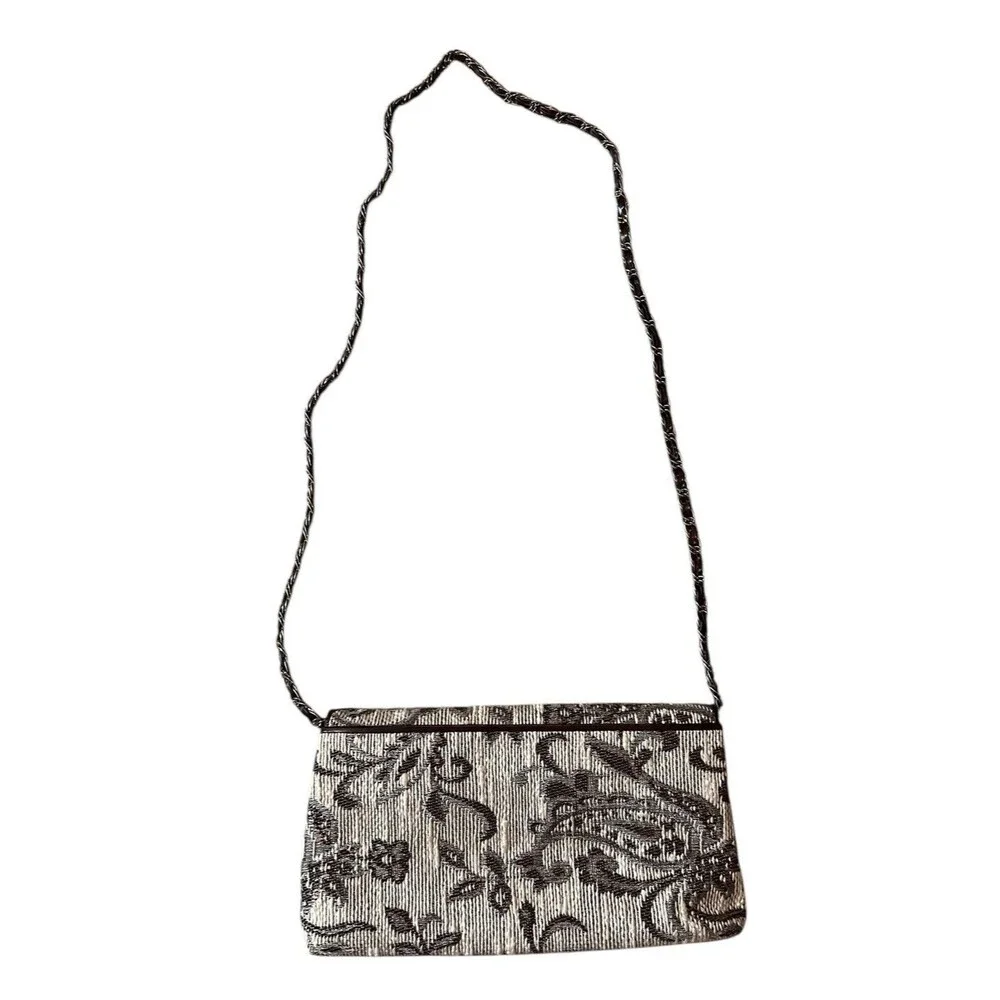 Ballard Collection Brown Envelope Chain Crossbody Floral Tapestry‎ Purse